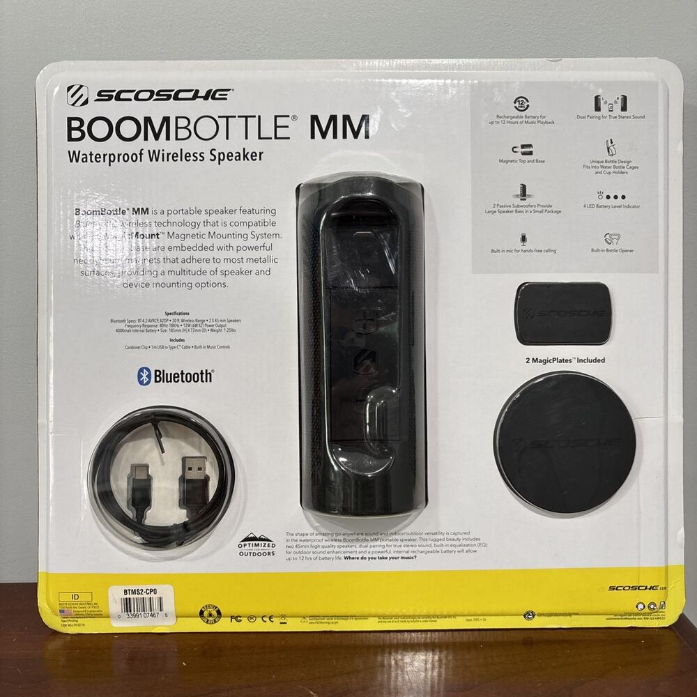 Scosche Boombottle MM Waterproof Wireless Speaker Bluetooth NEW - Picture 2 of 9